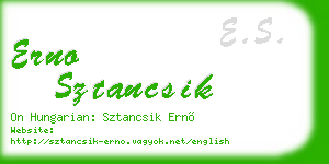 erno sztancsik business card